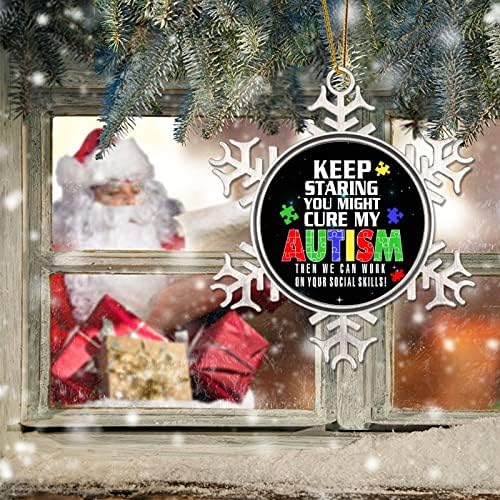 Продължавайте да търсите, Вие Може Да Излекува моят Аутизъм Украса за Коледната Елха Декор за аутизъм Пъзел Коледа Декорации Подарък Информираността