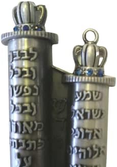 3 АРКИ на САЩ Пютър Свитък Шема Мезуза Надпис на иврит Височина 4,5 инча