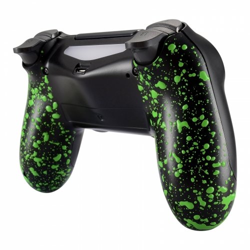 ModFreakz® Задната Обвивка 3D Splash Зелена Гума За контролер PS4 Генерал 4,5 V2