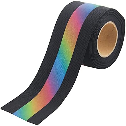 Цветна Дъга Пришитая Светоотражающая Лента за дрехи От Защитен плат С Покритие от Дантела 2 x 16 фута (черен)