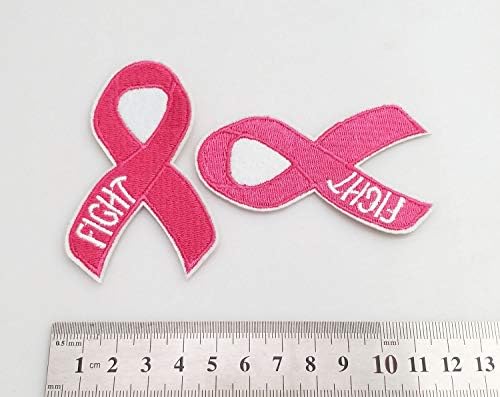 5 cm x 8,1 cm 12 бр. Борба С Розова Панделка Информираността за рака на гърдата Ютия На Бродирани Ленти Апликация Машинна Бродерия