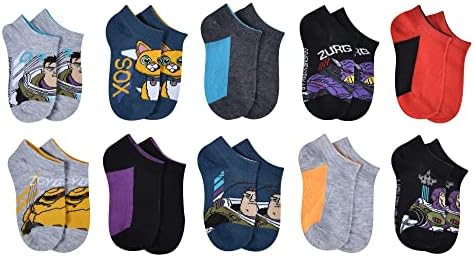 Чорап за момчета Дисни Lightyear No Show от 10 опаковки