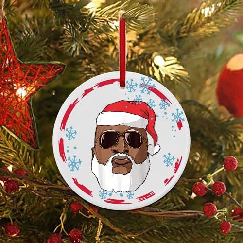 Черно Хип-хоп Вярва в Дядо Коледа, афро-американски, Украса, Santa Black Matters (White002)
