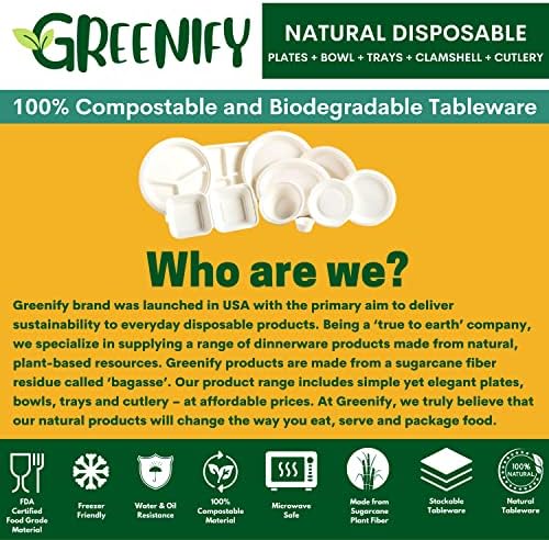 Greenify Компостируемый поднос за хранене с 5 отделения (опаковка от 125 броя) От тежка рамка от хартия за еднократна