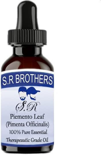 S. R Brothers Piemento Leaf (Пимента Officinalis) Чисто и Натурално Етерично масло Терапевтичен клас с Капкомер 100 мл