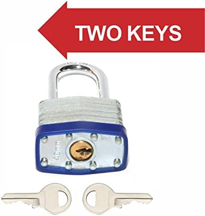 Катинари от тежка рамка от ламинирана стомана, с ключ, Подобни брави с ключ, Дълги катинари с дужками, корпус с ширина 1-9/16 (40 мм), опаковка
