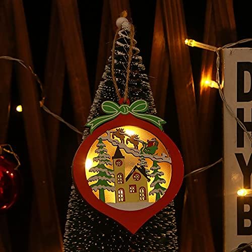 Tbkoly Коледна Украса Украшение Творчески Висулка Дървена Елха Автомобил нажежен Кухи Малък Коледен Начало Декор Декоративни