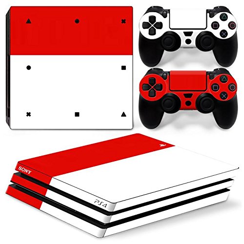 Стикер се разкъсва кожата конзола ZoomHit Ps4 PRO Playstation 4 PRO Червено-Бяла + 2 Комплекта кожи контролер (само за Pro)