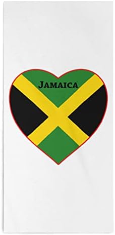 Кърпи за Ръце с изображение на Знамето на Ямайка във формата на Сърце, Кърпа За Миене на Лице и Тяло, Мека Гъба с Приятен Принтом