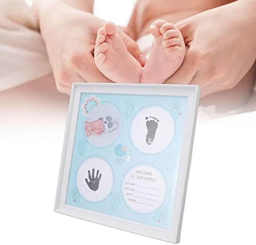 Комплект детски пръстови VINGVO Здрав и устойчив на абразия Комплект рамки за бебешки отпечатъци от ръце за дисплей (син)