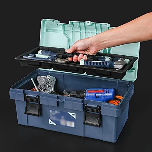 Набор от инструменти XIAOHESHOP Кутия за инструменти Пластмасова Кутия за инструменти с подвижна чекмедже и преносими Здрава дръжка за съхранение на канцеларски матер
