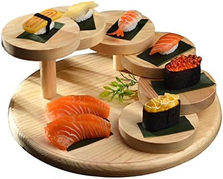 Поднос за Сервиране Сашими в Японски Стил HOVERLY - Дървена Лодка за Суши, Чиния за Сервиране на Суши, Суши-малък Мост, Лодка