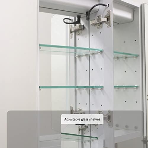 Шкафове с подсветка BDDIE, Монтиране на Led Огледало, Алуминий Огледален Шкаф за Баня с Рафтове за съхранение, Дефоггер, 3-те Цветна