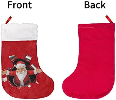 За U DESIGNS Коледни Чорапи с Шарките на Дядо Коледа, Подарък Пакети за Предложения, Големи Коледни Чорапи, Висящи Украшения, Коледни
