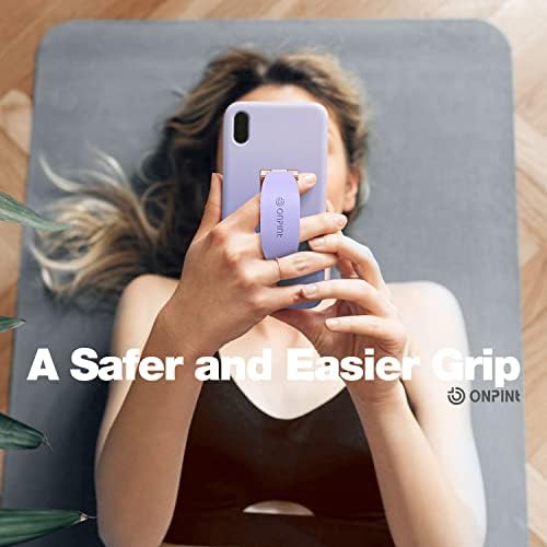 Държач за каишка за пръстите на Onpint Phone Grip 3,23 инча, тънък титуляр за пръстите за мобилен телефон 2 в 1, стойка, Съвместима с iPhone,