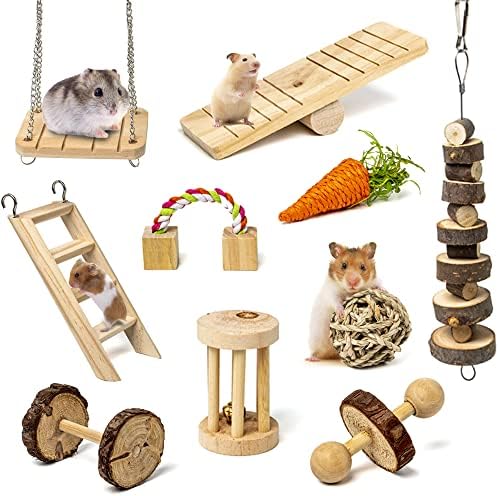 Набор от Дъвчащи играчки за хамстер Sofier, Натурални Дървени Играчки за Хамстер и Аксесоари за Клетката, Играчки за Дъвчене
