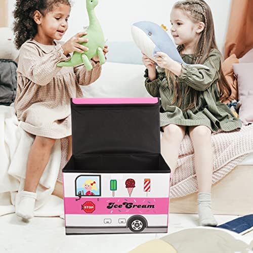 OUNONA Кутия За Съхранение на Бебешка Автобус, Сгъваеми Кутии за Детски Играчки, Книги, Органайзер за Сандъци, Кубични кошове за Играчки,