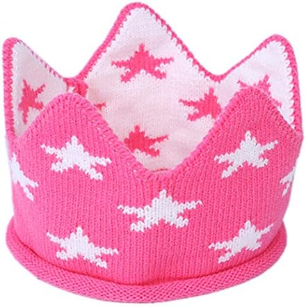 Детска шапка с корона, вязаная превръзка на главата за момчета и момичета, рожден ден, топла вязаная шапчица за деца PTK20