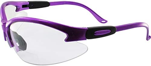 Birdz Eyewear Flamingo Женски Работни Защитни Очила Бифокални Очила За Четене Лилаво Дограма + Прозрачни Лещи с увеличение 1,5