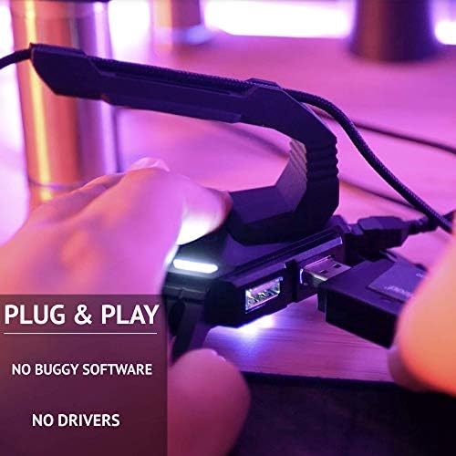Държач за кабел за игра на мишката Tilted Nation с 4-пристанищен USB-възел за жични мишки, PC и Xbox - Pro Esports За управление