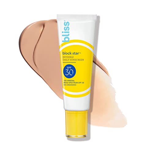 Слънцезащитен крем за лице Bliss Block Star с тонировкой SPF 30-1,4 ет. унция - Минерален Слънцезащитен крем с широк