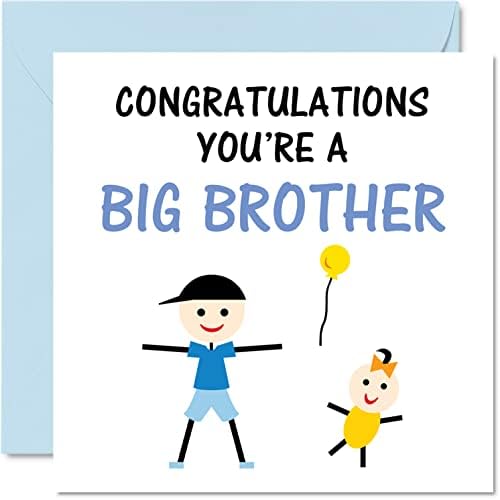 Stuff4 Нова детска Картичка - Честито, Ти си големият брат, Картички за новородено, Поздравителни картички за новородено,