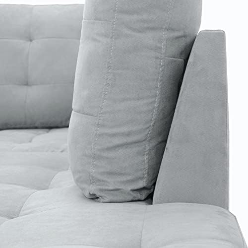 Casa Andrea Milano LLC Модерен обръщане на секционни диван-канапе от 3 теми с открит басейн с шезлонг и оттоманкой, ясен