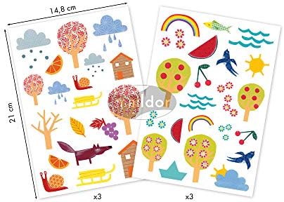 Детски стикери Maildor - Seasons, Опаковка от 6 листа