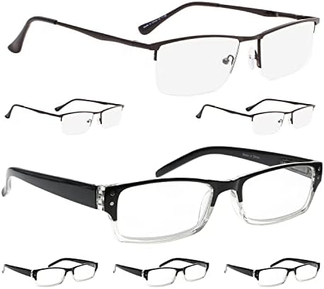 LUR 3 опаковки очила за четене в полукръгла рамка + 4 опаковки класически очила за четене (само 7 двойки ридеров + 1,00)