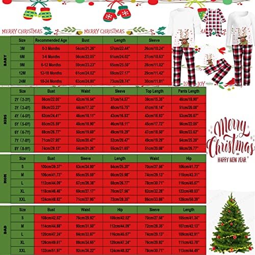 Коледна Пижама за семейството 2022, Сладък Дядо Коледа с Елени, Червени Снежинки, Пижамные Комплекти с Принтом, Пижама, Пижама