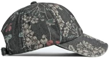 yosuwer унисекс с флорални принтом Бейзбол регулируема шапка се измива с деним Спорт шофьора татко шапка козирка