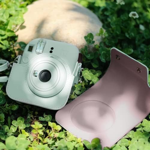 Калъф за фотоапарат Rieibi за Fuji Instax Mini 12 - Защитен калъф от изкуствена кожа за фотоапарат непосредствена печат Fujifilm