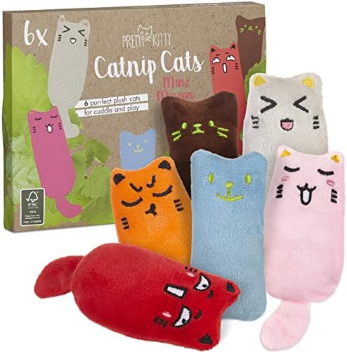 Играчки от коча билка е за котки: Комплект възглавници за котки с 6 Играчки за котки с котешка мента – Космати играчка за котки