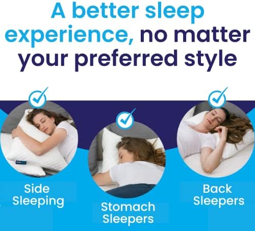 Възглавница за сън Sidney Sleep отстрани и на гърба за облекчаване на болки в шията и раменете - Възглавница за сън от пяна с памет