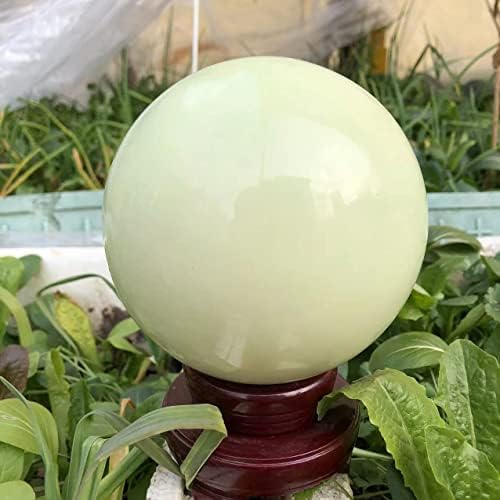 Crystal лечебната Аурата 5-20 см, Зелен Светлинен Кварцов Кристална топка, Блеснали в Тъмен камък, подходящ за събиране (размер: 20