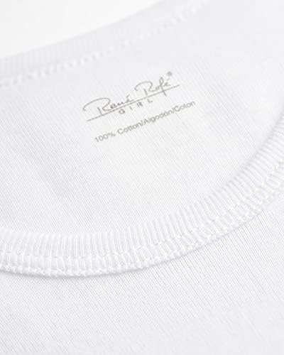 Тениска за момичета Rene Rofe – Памучен Удобна риза с кръгло деколте No Show (6 опаковки, 2T-14)