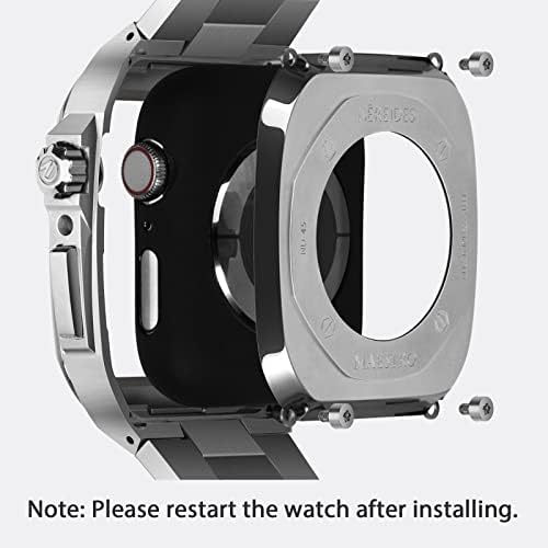 Nereides, Съвместим с каишка на Apple Watch, Каишка от неръждаема стомана с предпазен калъф-броня за iWatch 44 Series 4 5 6 SE / 45mm