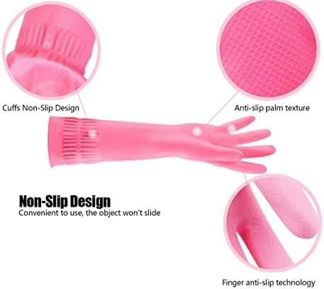 Dr.УАУ 2 чифта гумени ръкавици и магически губчатых салфетки, нескользящие за многократна употреба домакински ръкавици за миене на чинии, комплекти за лесно почиств