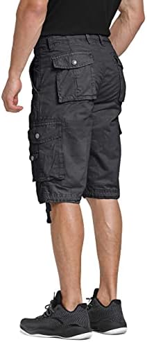 Мъжки къси панталони-карго от Памук кепър лента през WenVen Класически Свободно намаляване - Размери Reg и Big & Tall