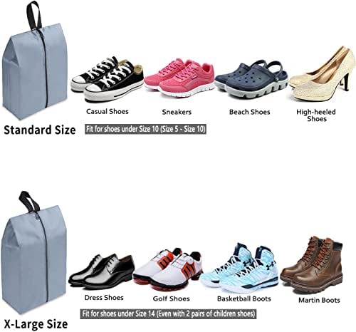 Пътни чанти за обувки YAMIU, Комплект от 4 Непромокаеми найлонови торби с цип за мъже и Жени, Сив