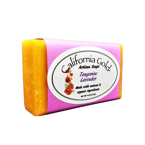 Сапун California Gold Artisan Soaps Мандарина Lavender Bar-Soap - Напълно Естествена, произведено от слънчогледово и кокосово масла,
