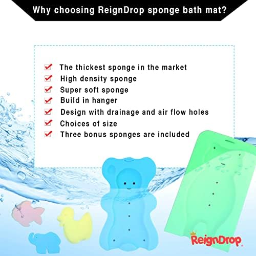 Порести подложка за баня ReignDrop Baby Bath за баня – Безопасен Забавен Порести подложка за баня, играчки за бебета Подложка-възглавница