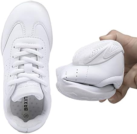 BAXINIER/ Бели Танцови Обувки за Чирлидинга За Момичета, Спортни Спортни Стаи за Дишащи Обувки за Младежки състезания