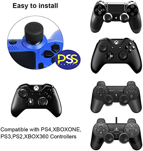 PSS Аналогов Геймпад контролер Релеф на Мини дръжки за палеца Дръжки за палеца на Кутията Джойстик за PS5, PS4, PS3, Switch Pro серията Xbox,