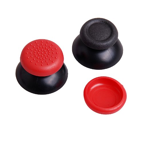 WantMall Черно-Червени Накладки за палците, Комплект Накладки на бутона за контролер Playstation 4 PS4