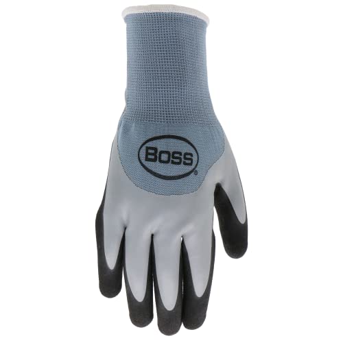 Работни ръкавици BOSS Women ' s Tactile Barrier с двойно Латексово покритие, Водоустойчиви, Подобряване на Сцеплението, Износоустойчиви,