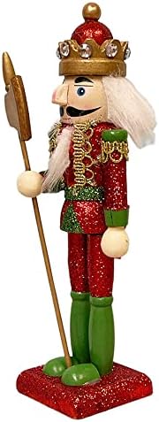 Декоративен Дървен Блестящ Коледен Лешникотрошачката Крал-Войник с Меч или Барабан (Сребрист/Аквамариновый)