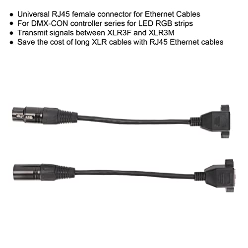 HEIMP 1 Двойка Мрежов кабел XLR3-RJ-45, Професионален 3-Пинов Конектор-удължителен кабел мрежов кабел XLR, Щепсела и да играе, за led лента RGB, за съединители серия Контролери
