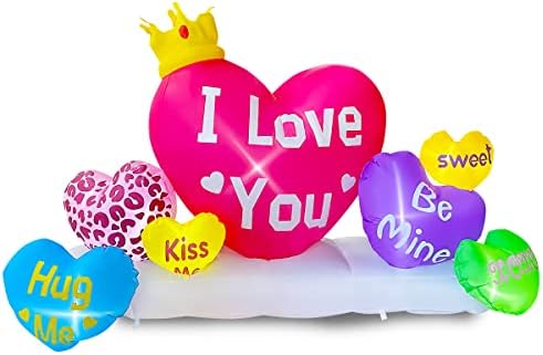 BLOWOUT ЗАБАВНИ 6 ФУТА Валентин Надуваема Короната на Сърцето Забавно, Романтично Бижу с Led Подсветка за рождения Ден на Сватбата на