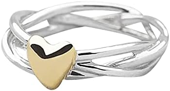 Дамски Модни пръстени Yistu Прости пръстен със стилен и изискан дизайн, подходящи за различни случаи (сребро, 9 проби)